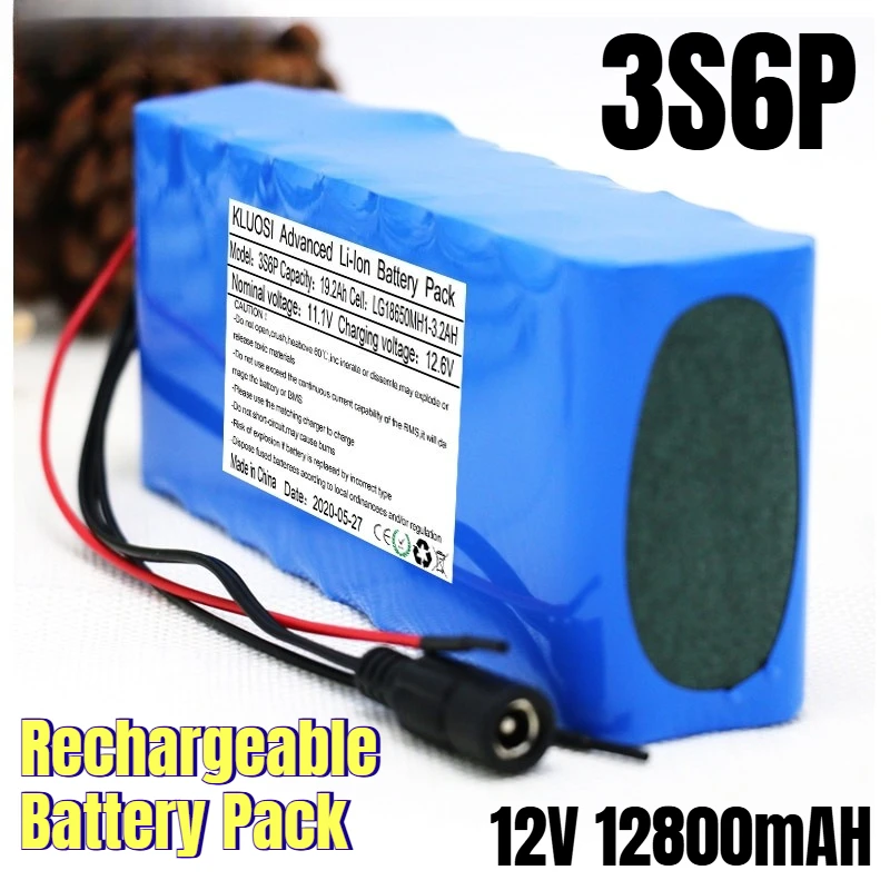 

18650 3S6P 12V 12800mAH Rechargeable Battery Pack