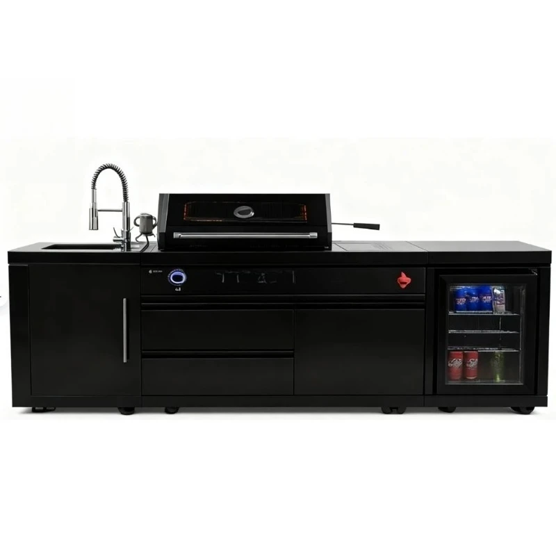 All 304 Stainless Steel High end Modular Outdoor Kitchen Aluminum BBQ  Pizza  Oven  Sink  AntiRust  Durable  Courtyard  Backyard