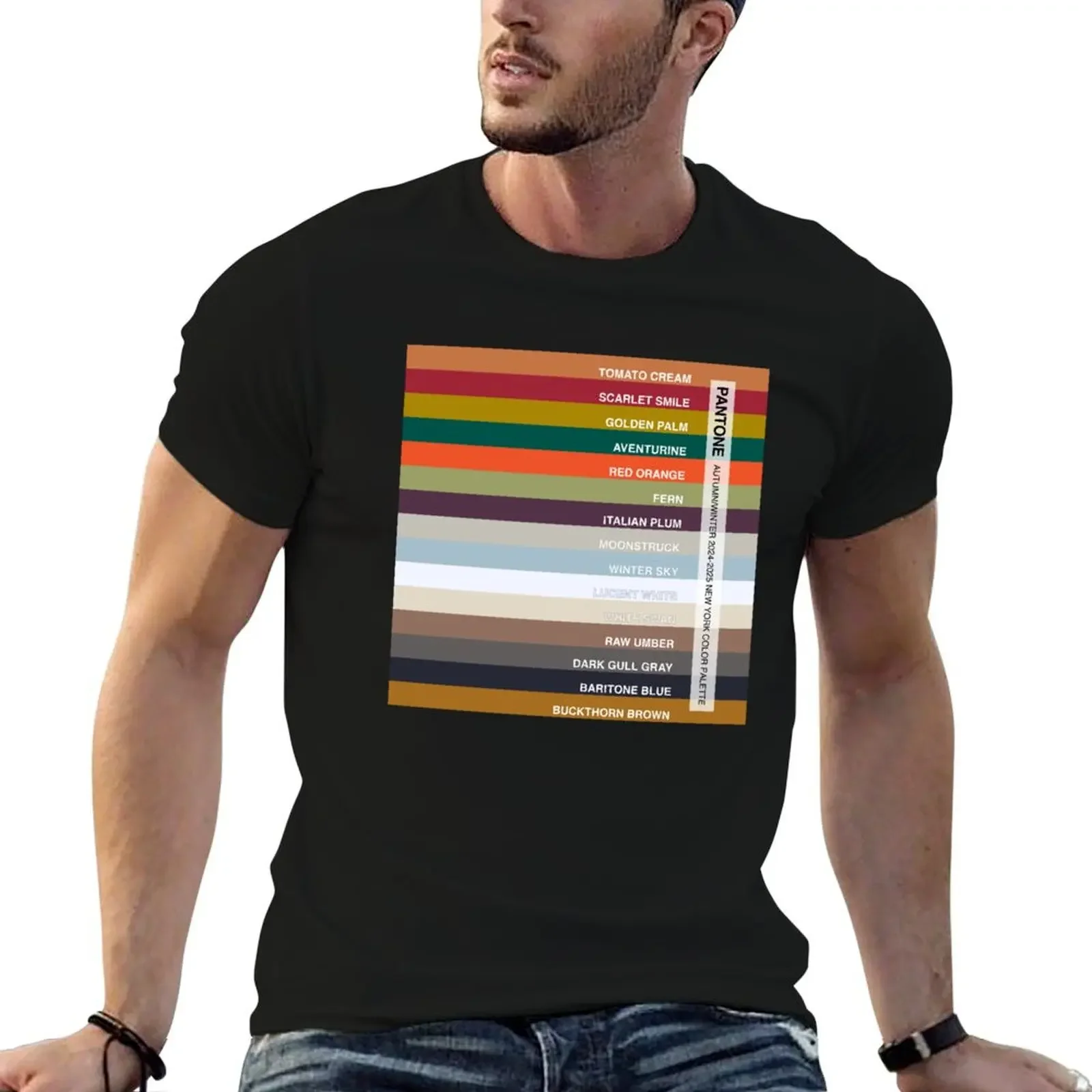 New York Fashion Week palette, Autumn Winter 2024-25 - 15 colors with color names T-Shirt graphics luxury clothes men