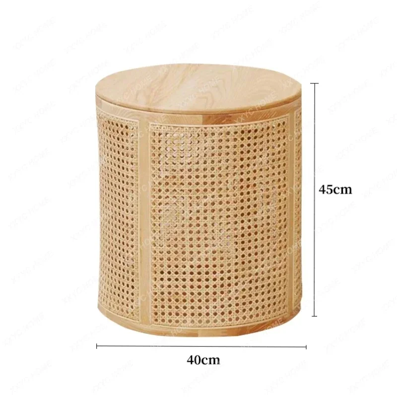 Solid Wood Japanese Style Living Room Sofa Small Coffee Table Leisure Rattan Tea Table