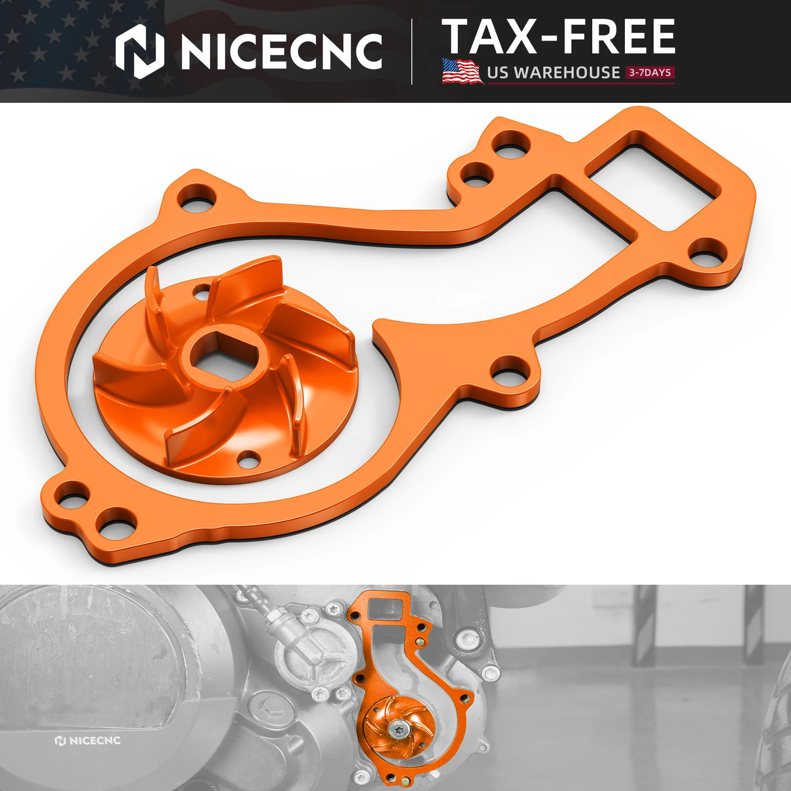 

(US Stock)High Flow Water Pump Cooler Impeller Gasket Kit For KTM 690 SMC/R 690 Enduro/R 08-23 Husqvarna 701 Enduro701 Supermoto