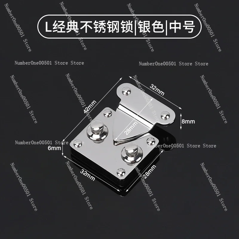 

Stainless Steel Mirror Polished Dulles Lock Buckle for DIY Leather Craft Luggage Hardware -095