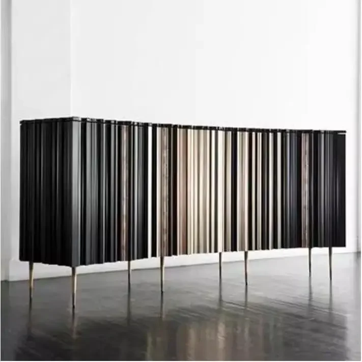 Solid wood modern simple color matching living room retro wabi sabi storage cabinet