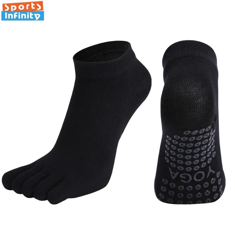 Chaussettes de yoga à cinq doigts en coton peigné pour femmes, silicone, coordonnantes, pilates professionnelles, danse d'intérieur, fitness, sports