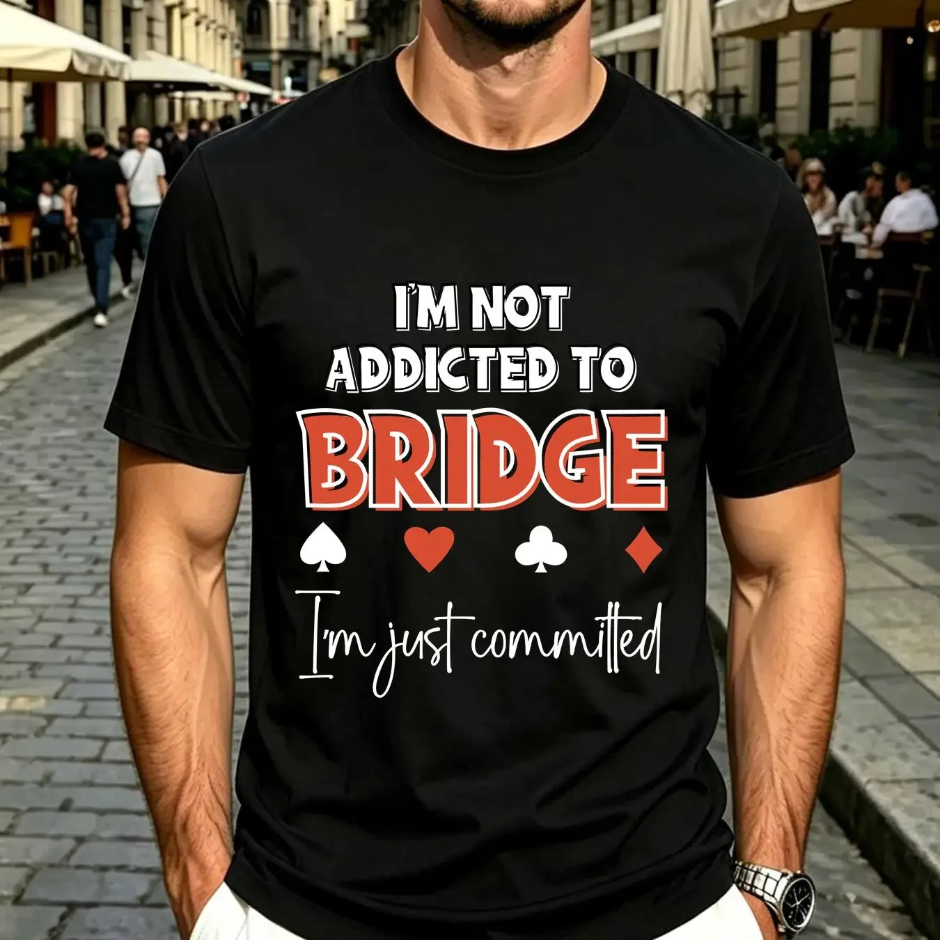washed T Shirt Bridge Cards Couples For Wife Retired Playing Card Deck Games Partner Grandma long or short sleeves vintage