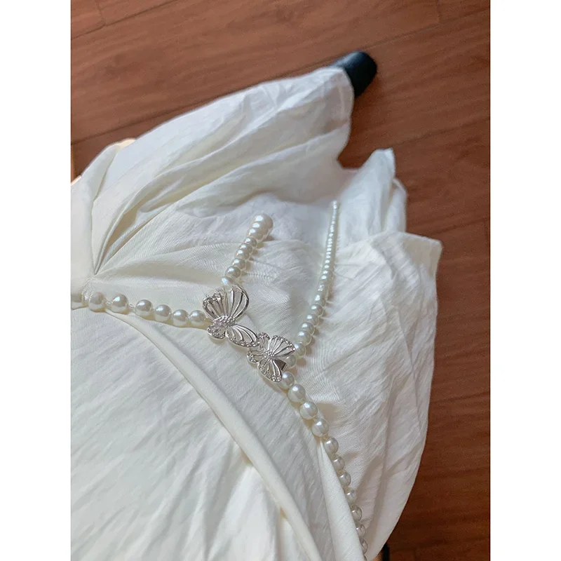Pearl Butterfly Waist Chain Gentle Sweet Retro Chain Belt Women's Fashion Versatile Fairy Thin Waist Belt Waistband