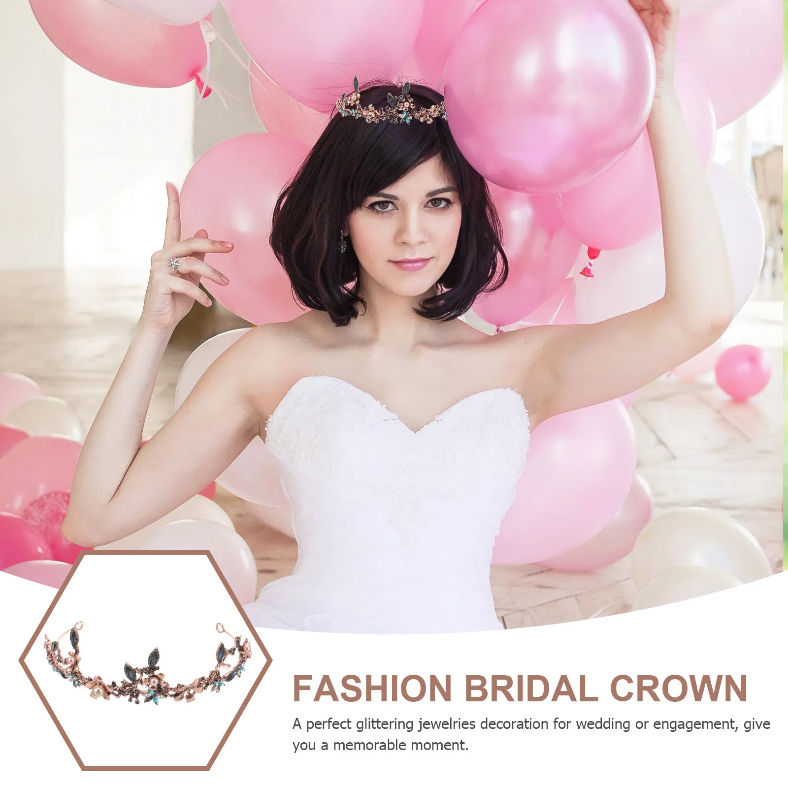 

Elegant Baroque Bridal Tiara Crown Lightweight Wedding Hair Hoop Glittering Water Drill Crown Accessories for Women Engagement