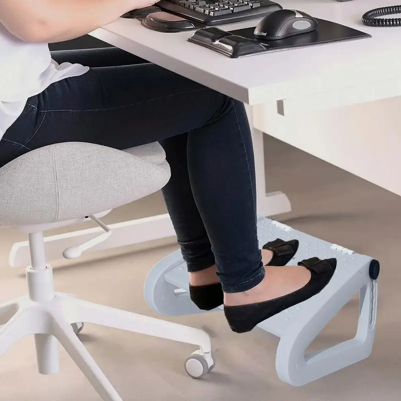 Foot Rest For Under Desk At Work 6 Heights Adjustable Footrest With Massage Roller Comfortable Foot Stool Home Footrest For