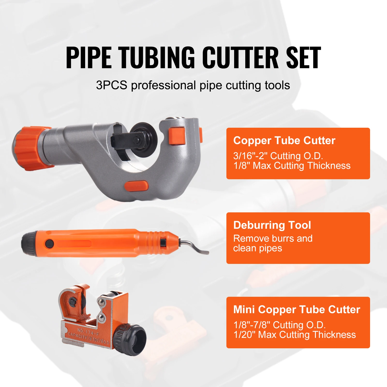 SucceBuy 3PCS Tubing Cutter Mini Tube Cutter Deburring Tool Heavy  Cutter for Copper Aluminum Stainless Steel Plastic Pipe