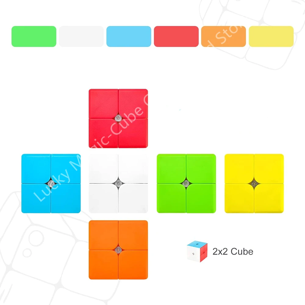 Qiyi 2x2 المهنية سريعة السلس تحول المكعب السحري سرعة ستيكيرليس المكعب السحري سرعة لغز مكعبات اللعب هدية