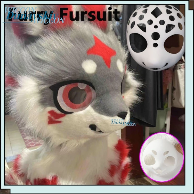 Japanese Style Fursuit Head Puppy Dog Furry Head Mask Halloween Comic Con Cosplay Prop Role Play Accessory