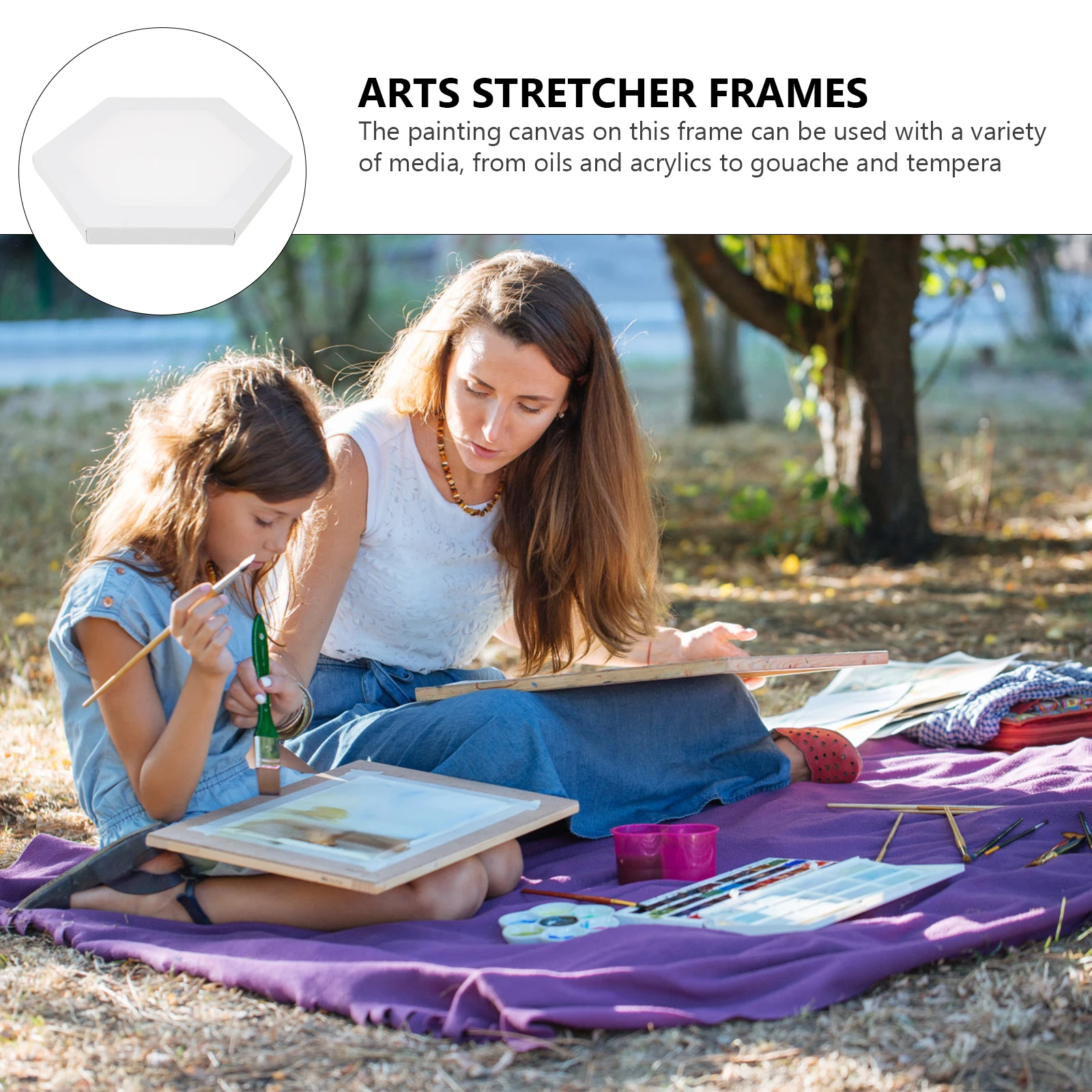 

3pcs Oil Painting Canvas Frame White Blank Panels Students Artists Lightweight Portable Art Drawing Use