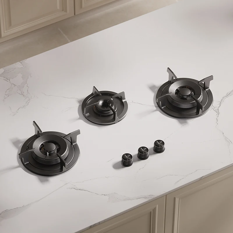 Premium Built-in Gas Cooktop 3-Burner 5.2KW Copper Flame Failure Protection Panel-Ready for Custom Kitchen