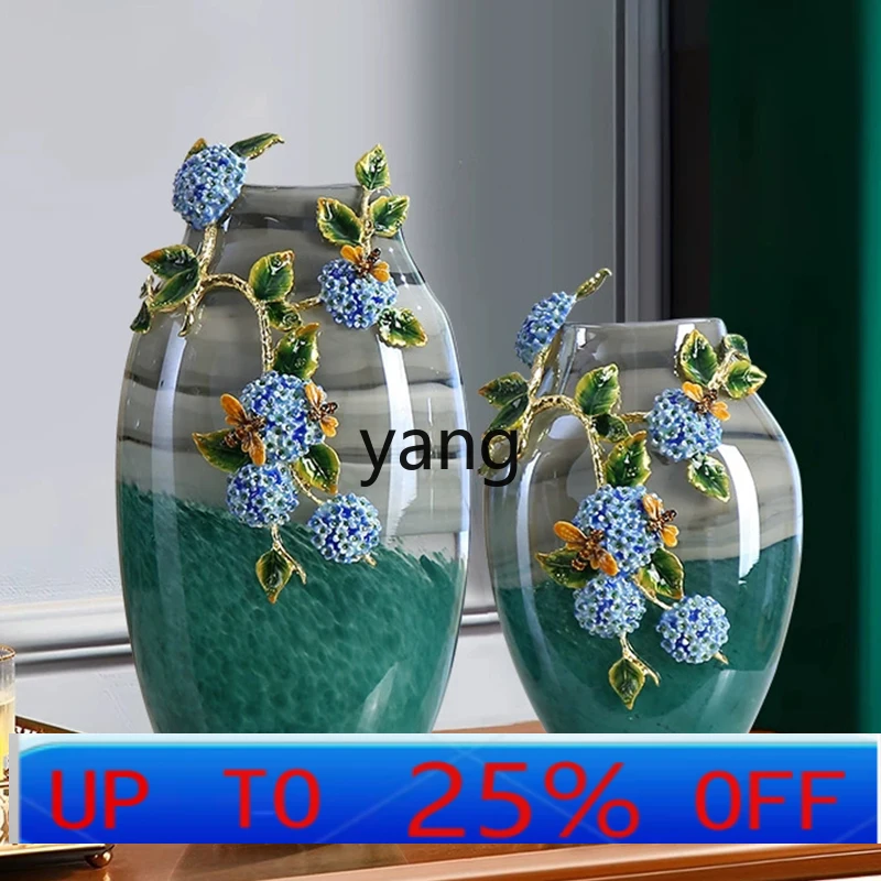 

Lhh glass enamel colored vase living room entrance wine cabinet TV cabinet light luxury modern decoration