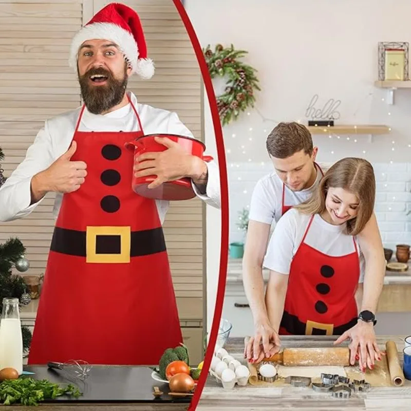 Christmas Apron Santa Claus Kitchen Cooking Baking Greaseproof Dinner Party Apron Holiday Home Decoration Supplies
