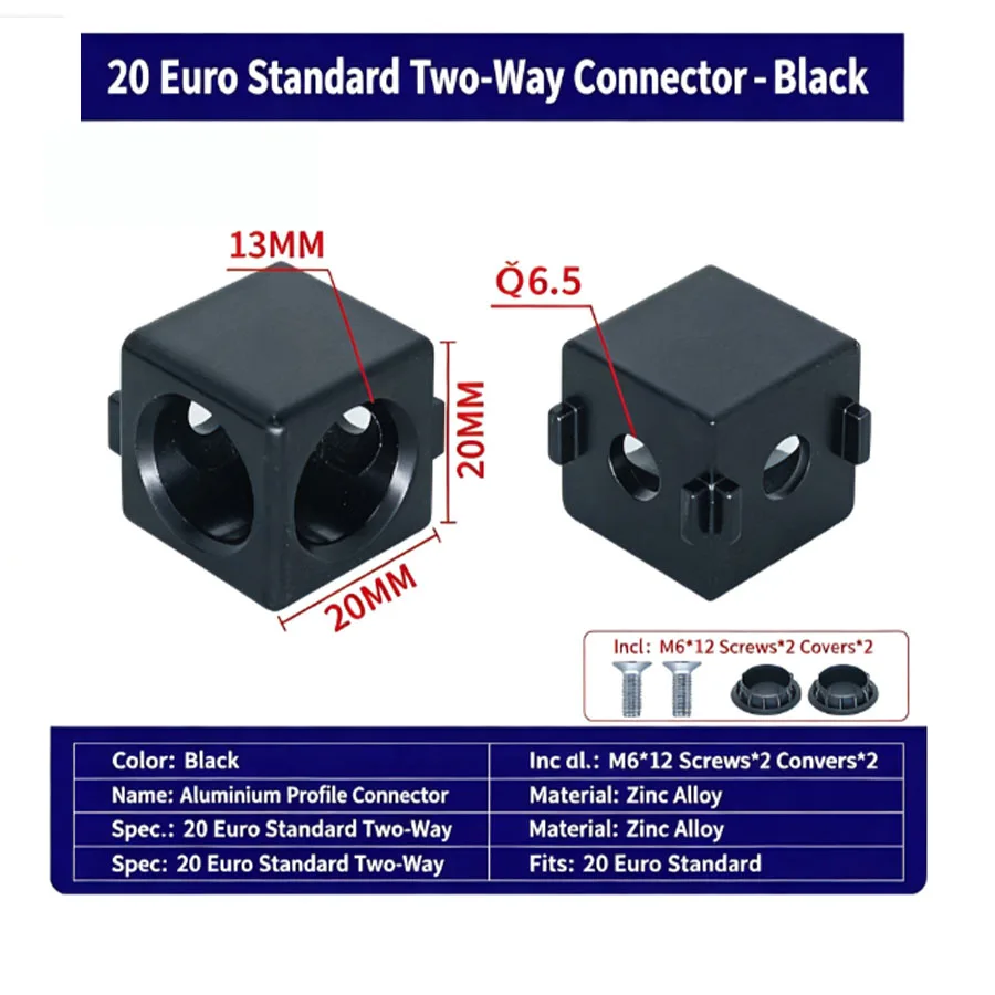3-channel 2-channel cube connector zinc alloy, 2020 3030 4040, 3D right angle connector for extrusion frame