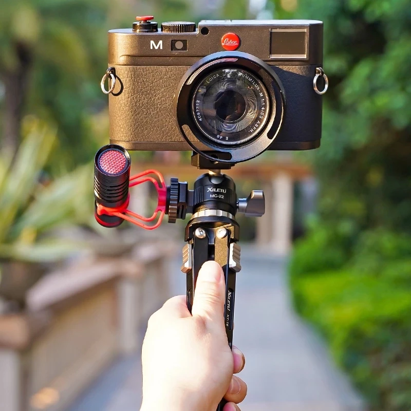 XILETU MC22 XT18 Mini Double Cold Shoe Ball Head Desktop Stand Tripod for Phone Mirrorless Camera Microphone With 1/4 Screw Hole