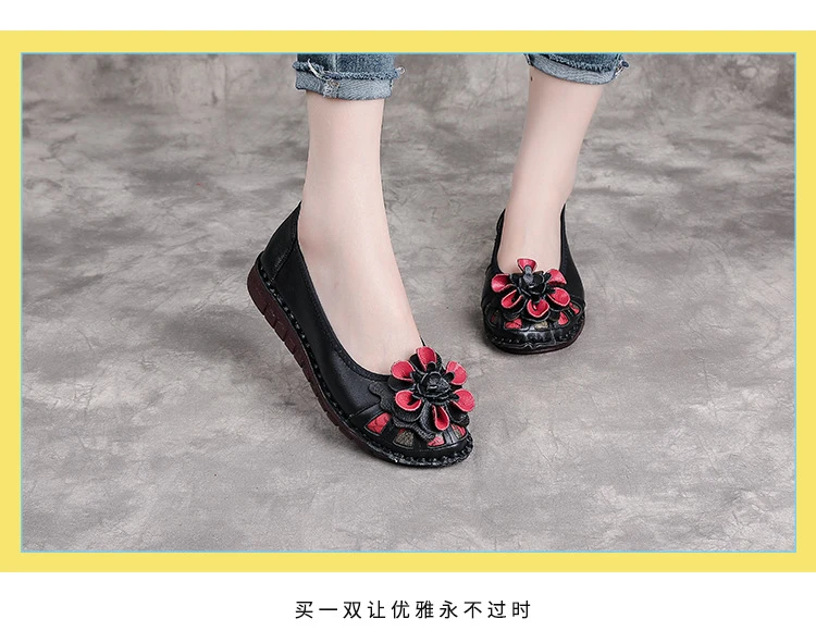 Neue handgefertigte Ballerinas mit Blumenmuster im Vintage-Stil, Damenschuhe aus echtem Leder, Mokassins, Slip-On-Loafer für Damen, weiche Luxus-Flats – Detail 38