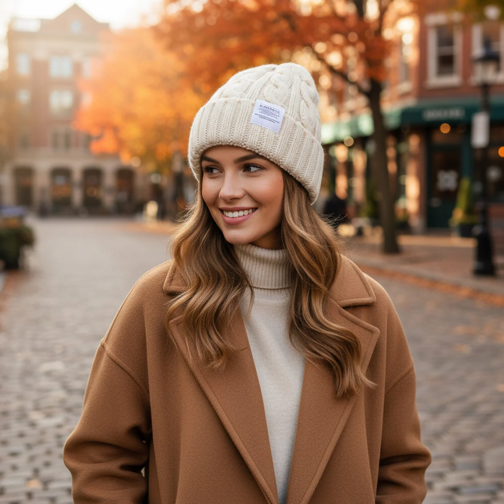 Women's Knit Beanie Hat with Ear Coverage Chunky Yarn Winter Warm Thick Crochet Cap for Cold Weather Outdoor