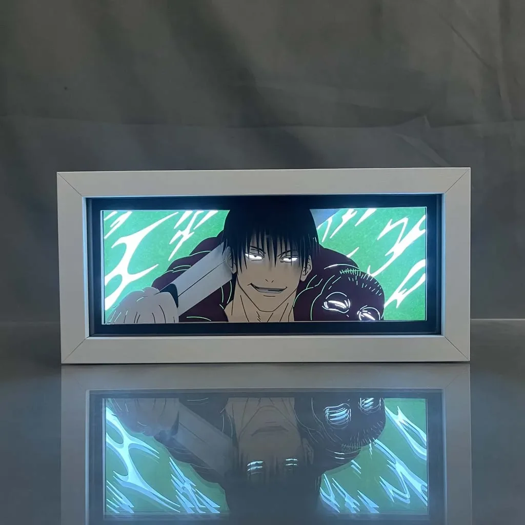 Shipping Laser Cut Paper Anime Light Box Wood Frame for Room Decor Animation Lightbox Table Led Night Light Lamp