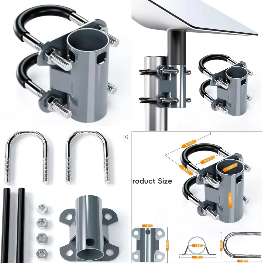 

Starlink Gen 2 V2 U-Bolt Receiver Antenna Mount Kit Stainless Steel Durable for RV Board Railings Stand Type for Starlink