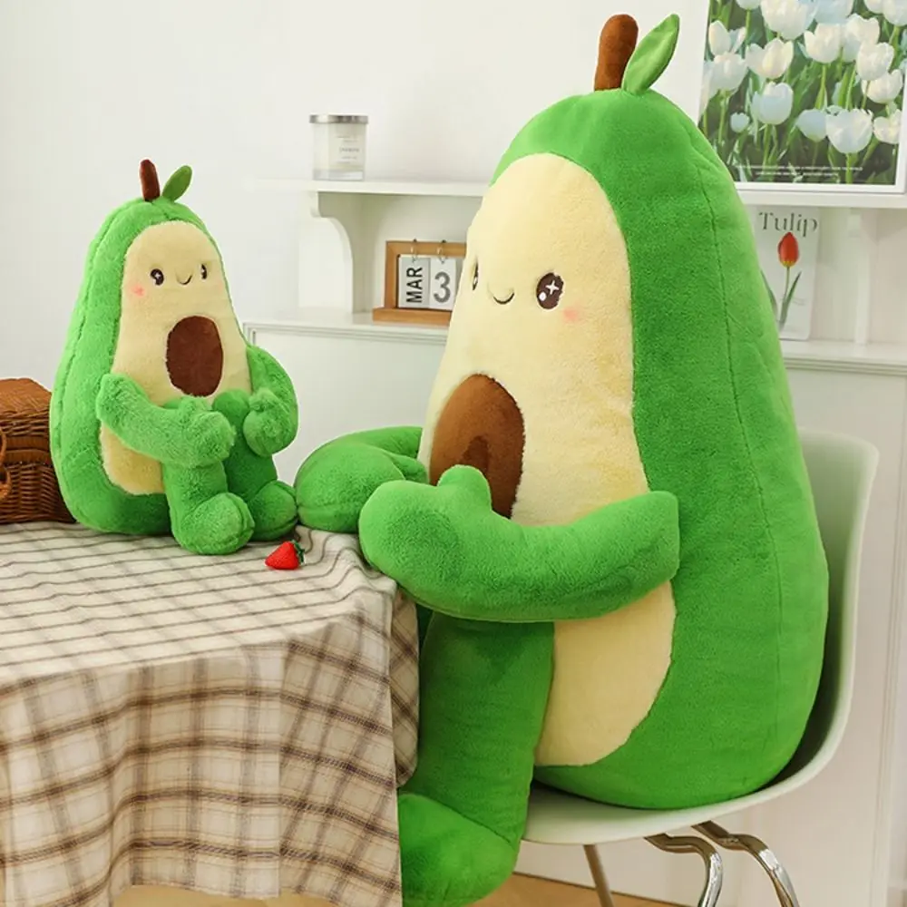 

Stuffed Soft Avocado Plush Toys Fluffy Cartoon Avocado Stuffed Toys Cute Sitting Posture Appease Toys Birthday Gift