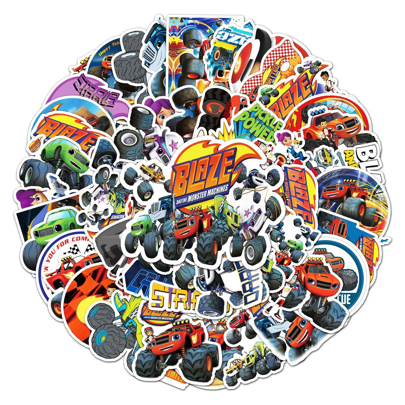 

10/30/50PCS Cartoon Animation Blaze and the Monster Machines Stickers Fun Cute Graffiti Decal Children's Toys DIY Pencil Box