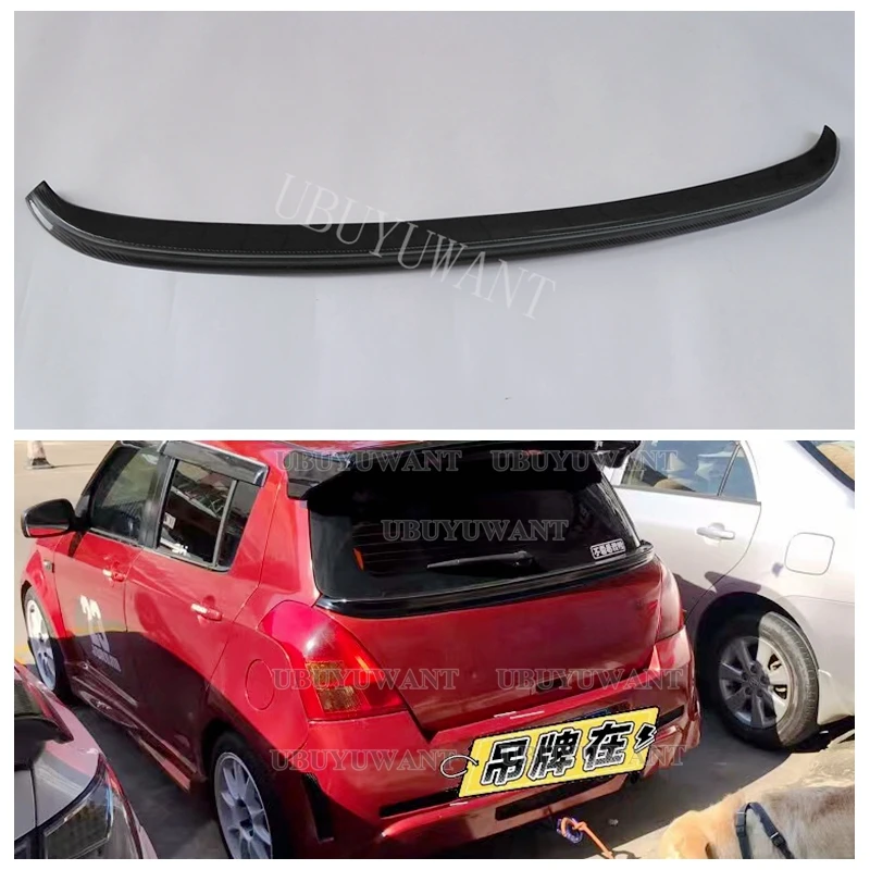 

For Suzuki Swift 2005-2012 high quality Carbon Fiber rear boot Wing Spoiler Rear Roof Spoiler Wing Trunk Lip Boot Cover