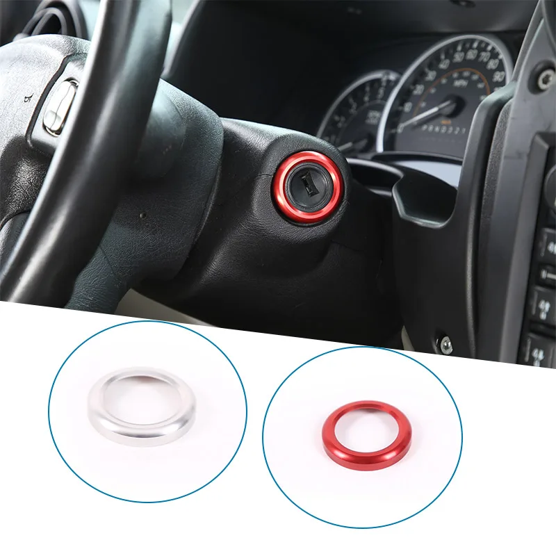 For Hummer H2 2003-2007 Aluminum Car Ignition Switch Key Lock Hole Decorative Ring Protective Ring Car Interior Accessories