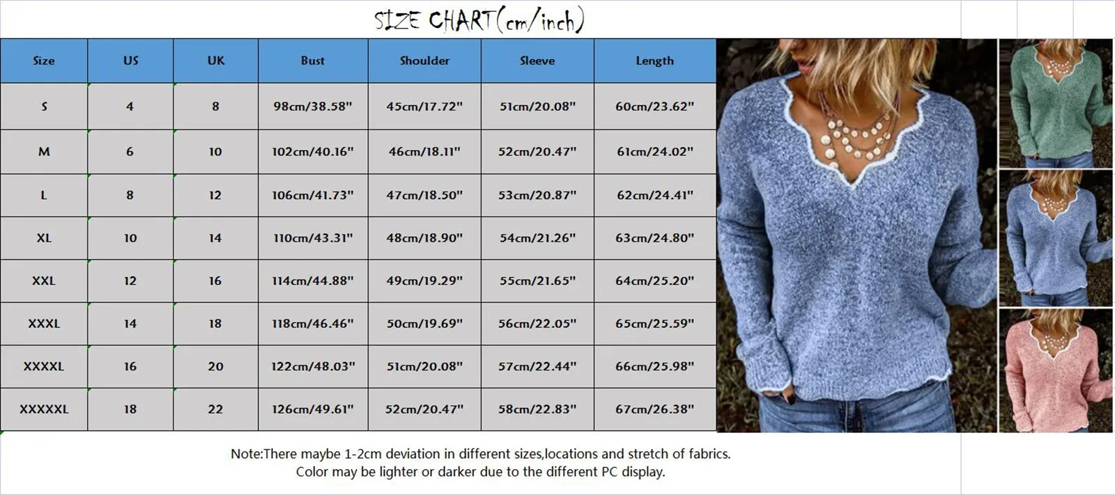 Women\'s Solid Color V-Neck Ruffled Knit Sweater Winter Long-Sleeved Slim-Fit Thermal Jumper Women Beautiful Fashion Casual Tops