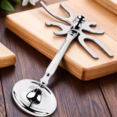 Shaving Brush Holder Razor Stand Organizer for Men Bathroom Storage Compact Design Rustproof Metal Rack for Razor and Brush