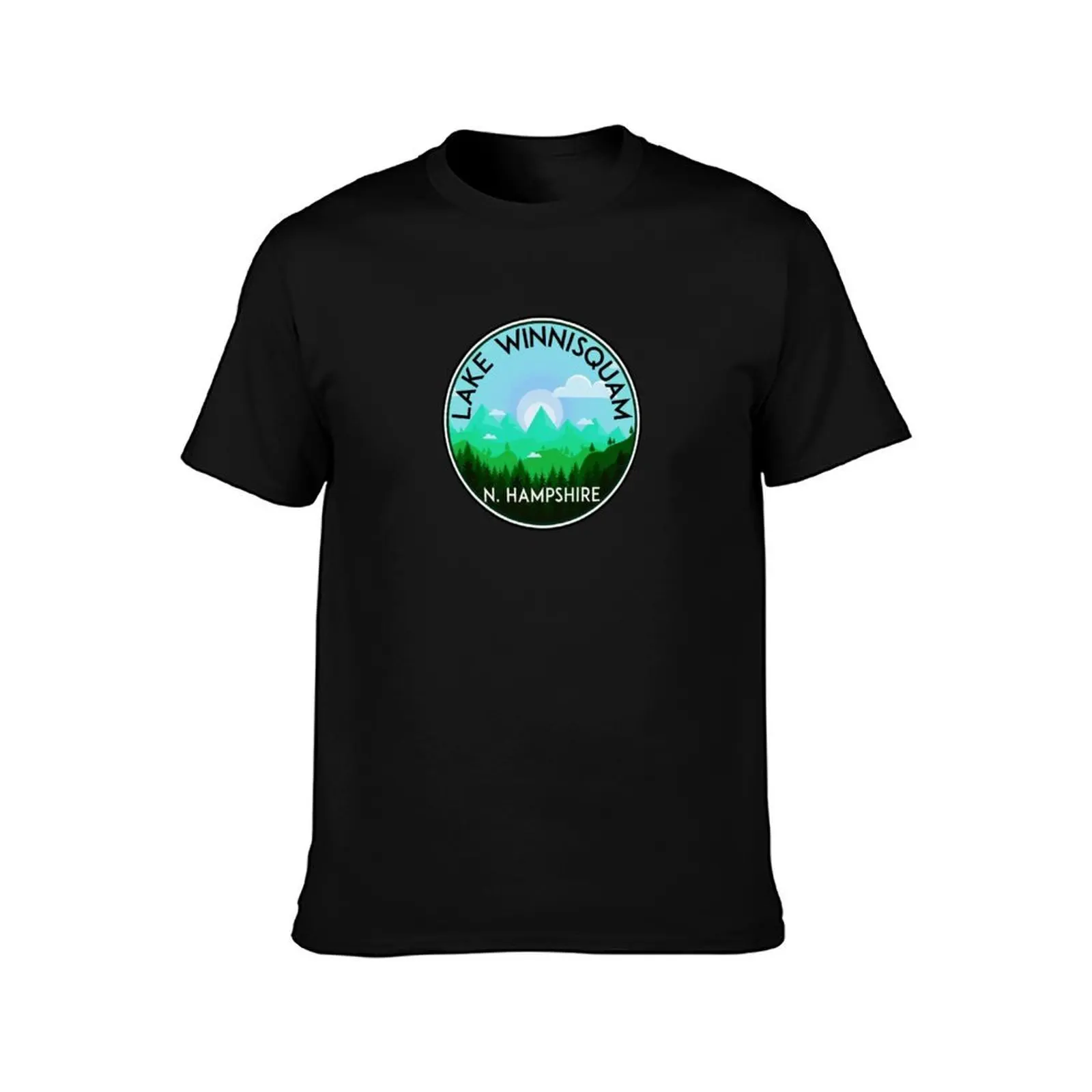 LAKE WINNISQUAM NEW HAMPSHIRE LACONIA T-Shirt, Summer Casual Cotton Tee, Oversized Streetwear Tops, Vintage Graphic Print