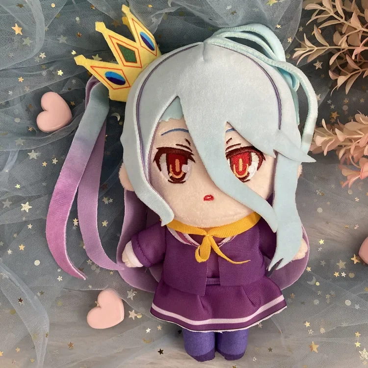 Jouets en peluche No Game No Life, poupées en peluche Shiro de dessin animé, figurines en peluche de jardin en verre, oreiller de décoration de canapé-lit, cadeaux de Noël