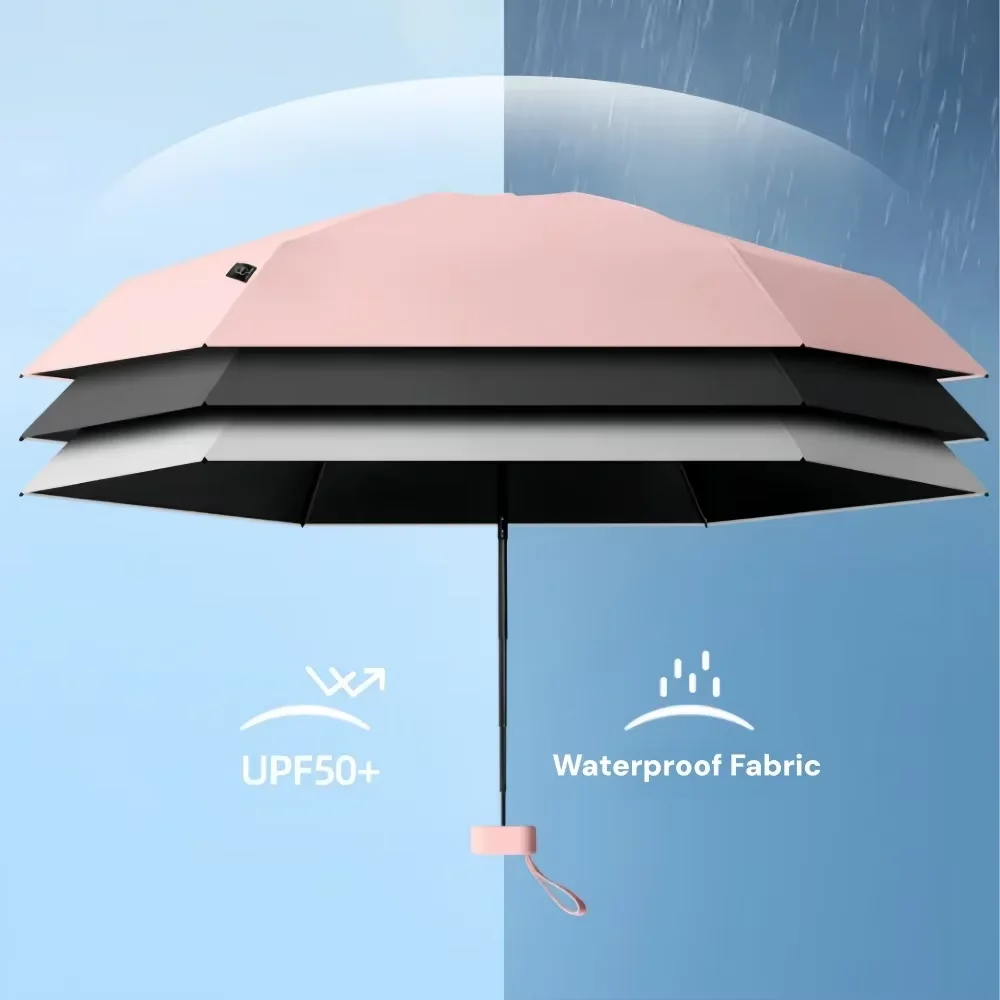 Mini Sun Umbrella Small Pocket Rain Folding Umbrella Ultra-Light UV Protection Umbrella Pocket Parasol Sun Or Rain Ultralight