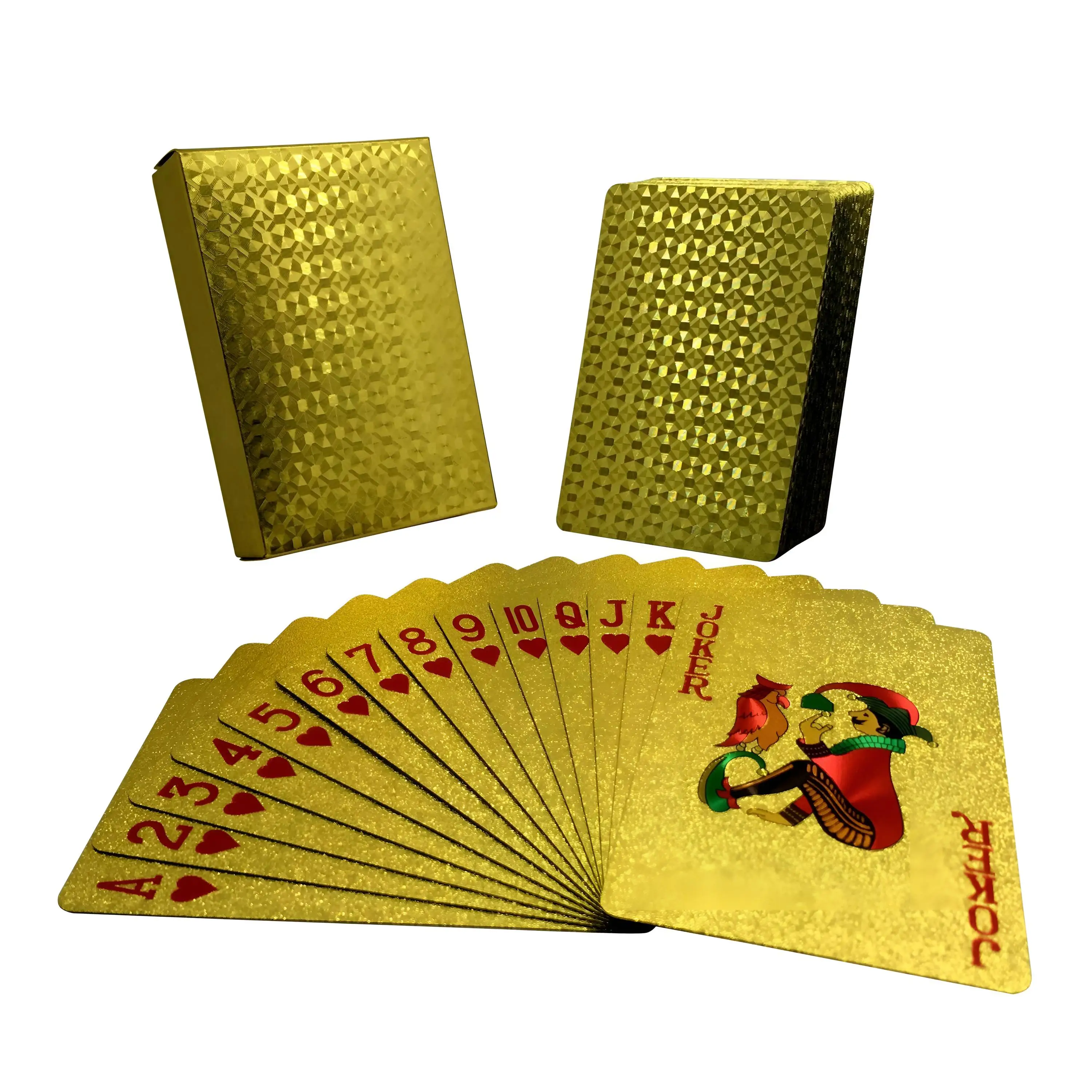 24K Gold Foil Playing Card Tuhao Gold Waterproof PET/PVC Plastic Texas Checker