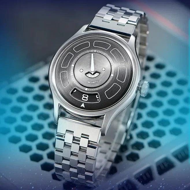OBLVLO Men Automatic Watch 41MM Luxury Mechanical Wristwatch Luminous 5ATM Waterproof Sapphire Rotatable Dial
