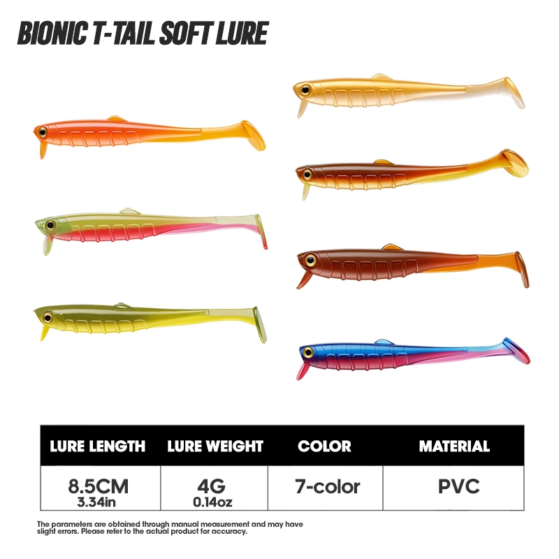 50Pcs/lot 90mm 3g Bionic T-Tail Soft Lure Multi-colour Soft Minnow Lure Fishing 3D Eyes Swimbait Fishing Tackle For Bass Trout