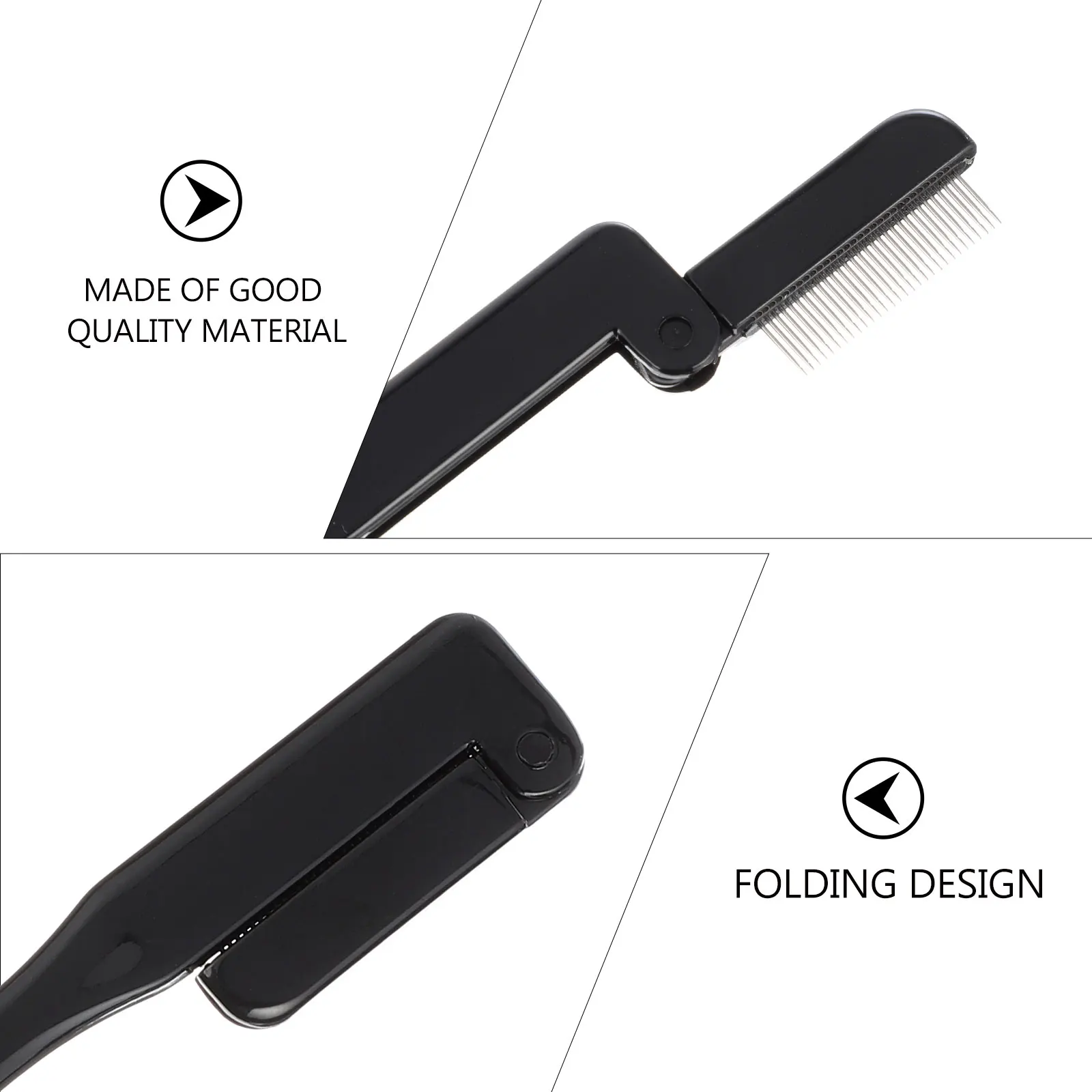 

3pcs Eyebrow Comb Eyelash Brush Plastic Travel Lashes Ergonomic Handle Stainless Steel FoldableEyelashComb Makeup