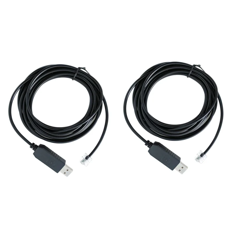 2X USB إلى Rj11 Rj12 6P4C محول كابل التحكم التسلسلي EQMOD لـ Az-Gti Mount Pc Connect لكابل التحكم اليدوي ، 1.8 متر