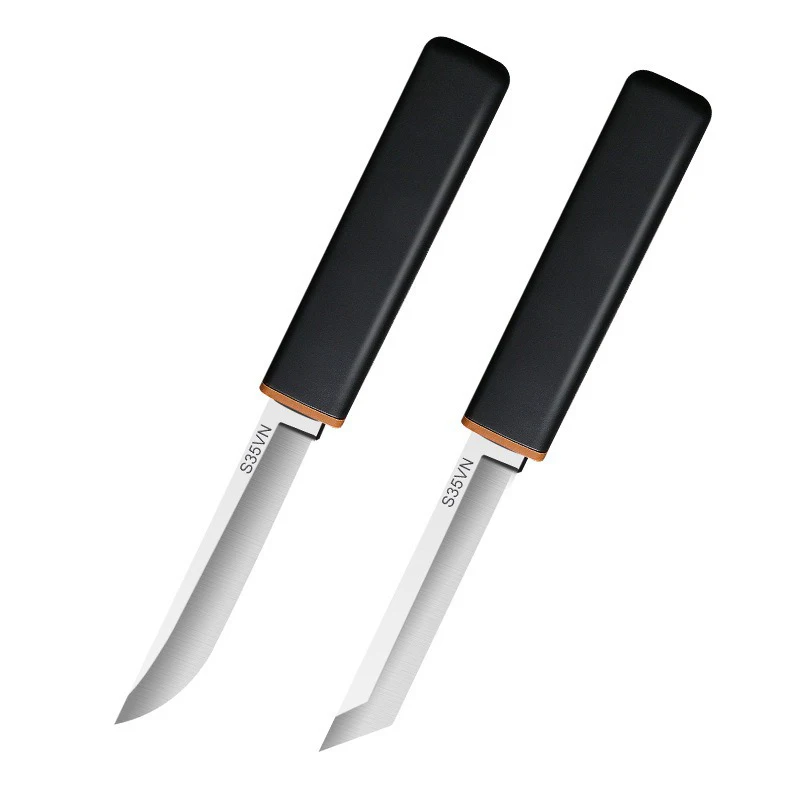 Cuchillo recto doble de acero inoxidable, herramienta de corte portátil, Mini cuchillo de fruta, utilidad afilada, 2 en 1