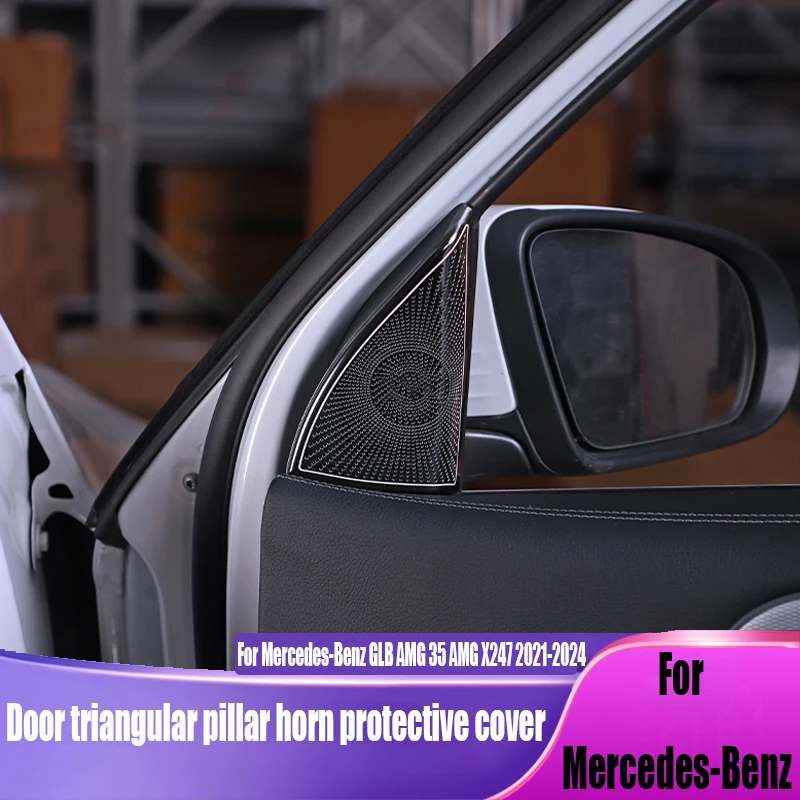 Car door triangle horn protective cover car interior decoration products For Mercedes-Benz GLB AMG 35 AMG X247 2021-2024