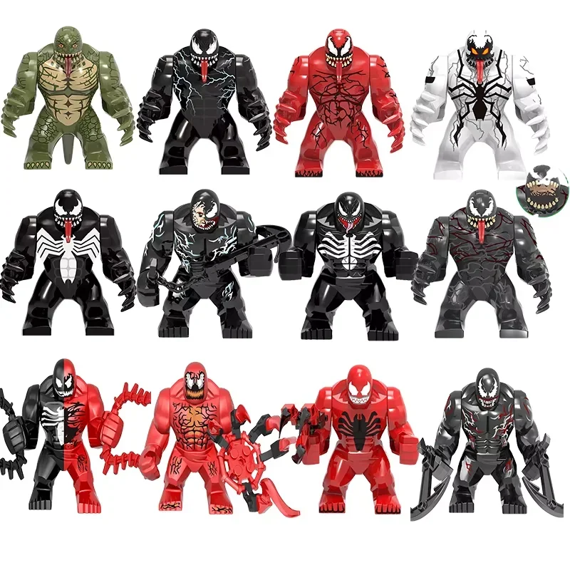 Bloques de construcción de superhéroes de Marvel, Spider Man, Venom Riot Slaughter Symbiosis, personajes de anime, juguetes para niños, regalos de cumpleaños