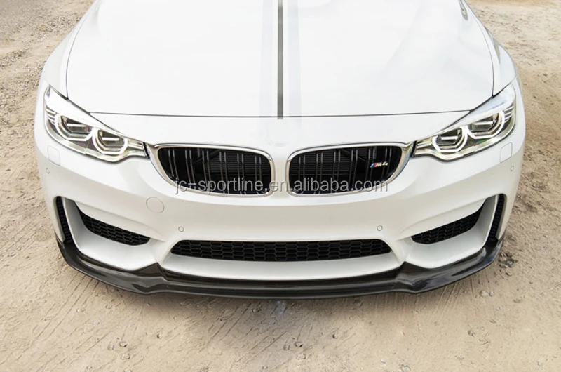 V Style M4 M3 Carbon Fiber Auto Car Front Lip Spoiler For F82 M4 2D F80 M3 4D 2015