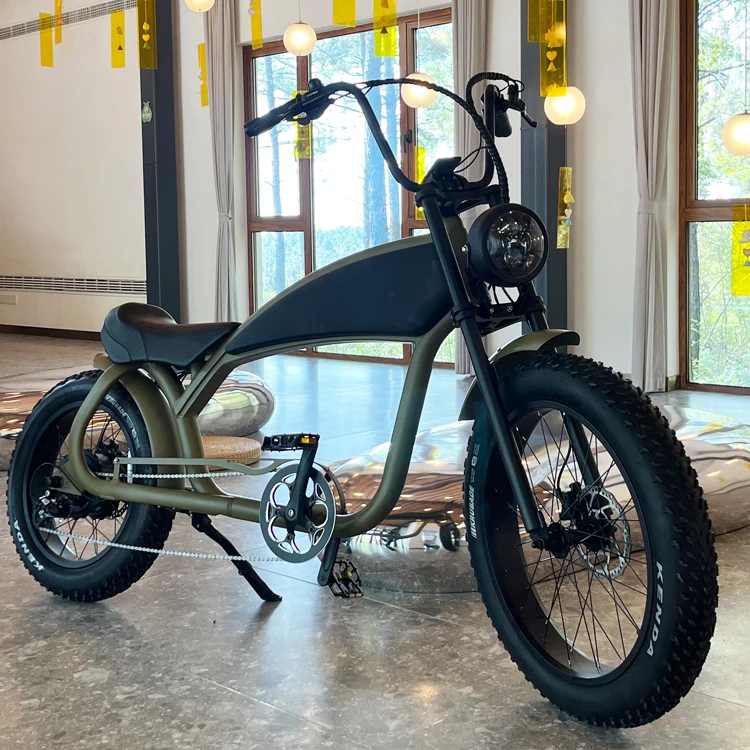 electric vintage bicycle vintage 1000W E Bike 24" Fat Tire Offroad Electric Bicycle Long Range  Beach Snow  Bike Moped for Adult