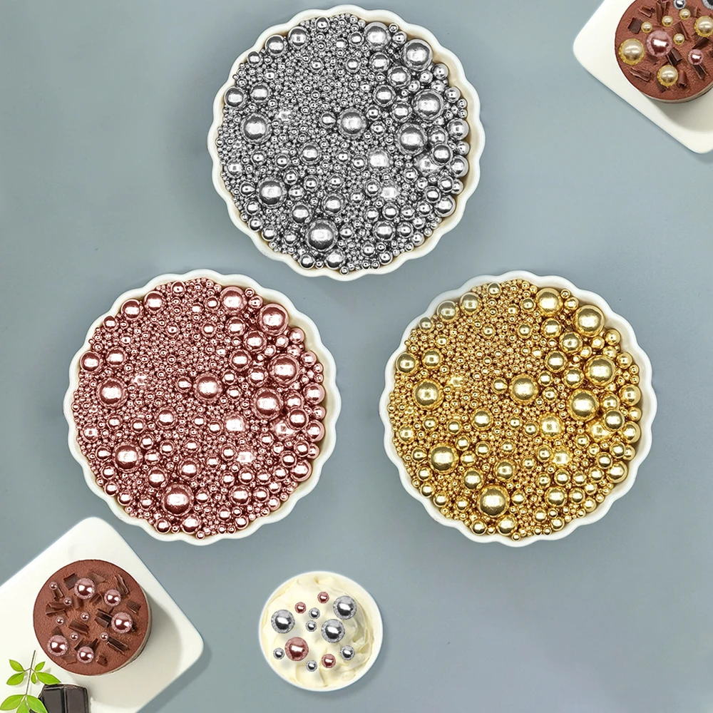 85 g goldener Perlen-Kuchenaufsatz für Geburtstag, Hochzeit, Valentinstag, Party, DIY-Kuchendekoration, nicht essbar, nur zur Dekoration – Detail 7
