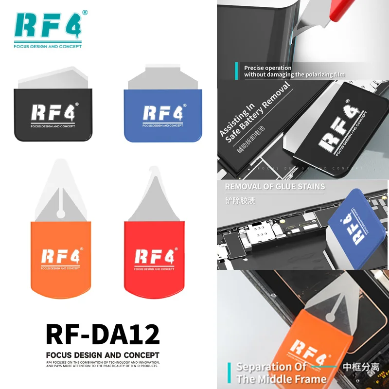 RF4 DA12 Curved Screen Ultra Thin Metal 0.1mm Steel Opening Tool For Mobile Phone Ipad Laptop Screen Separating Opening Pry Tool