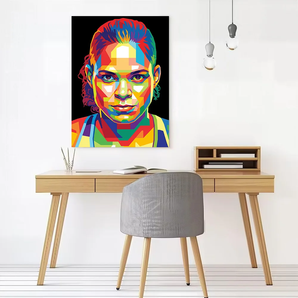 Amanda Nunes Colorful Pop Art Portrait Poster Canvas Wall Art Personalized Print Modern Painting Perfect Gift for Decor Room