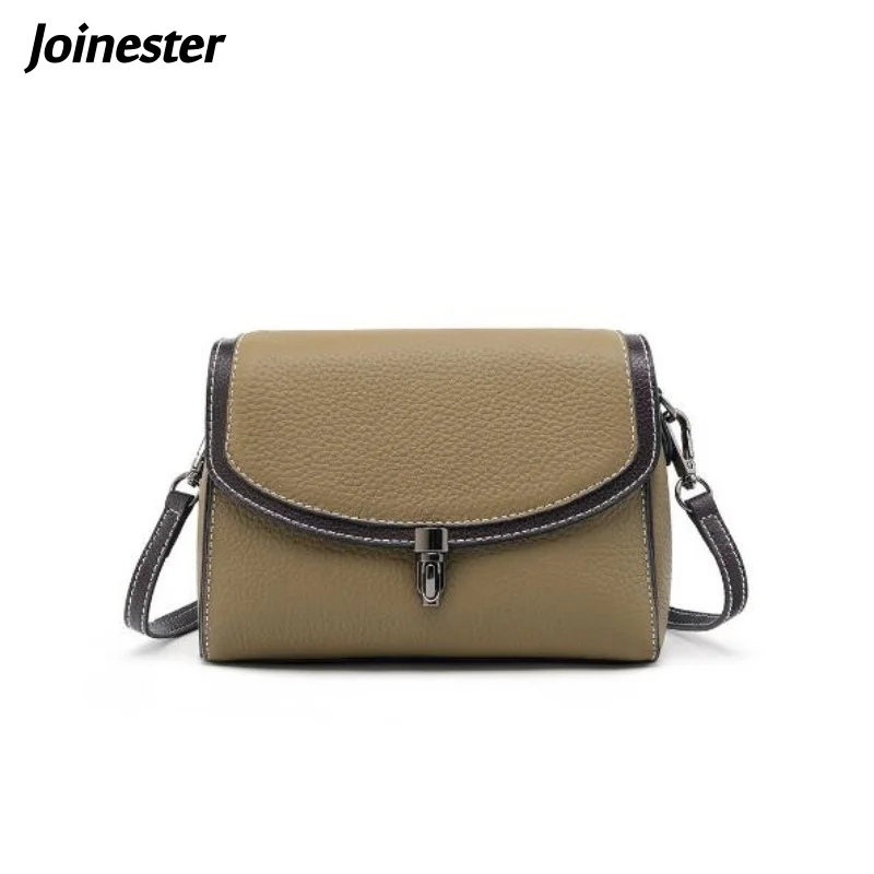 

Женская сумка через плечо из натуральной кожи с клапаном, универсальная однотонная маленькая сумка-мессенджер для женщин, модный повседневный клатч для поездок на работу