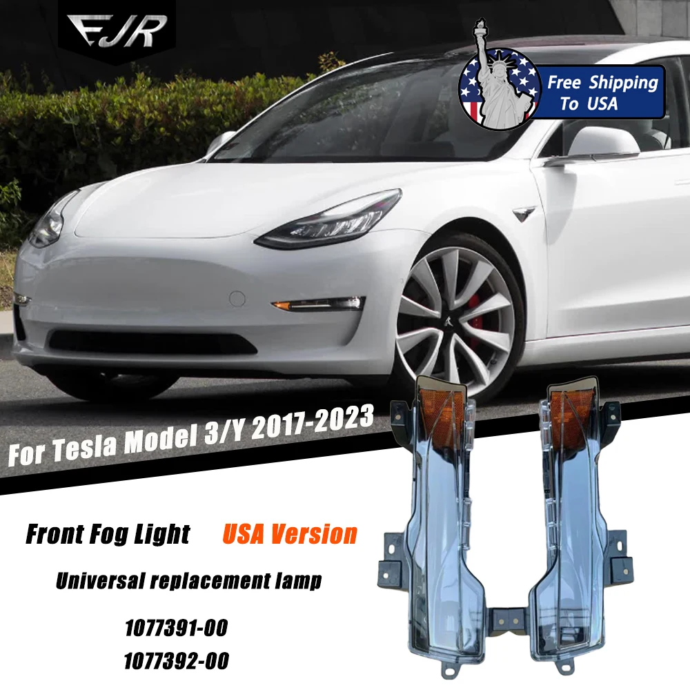 

Автомобильные фары EJR для Tesla Model 3/Y 2017-2023, светодиодные передние противотуманные фары, универсальная замена ламп 1077391-00, 1077392-00
