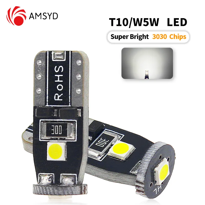 

Лампы T10 3030 3SMD для номерного знака автомобиля, 10 шт.